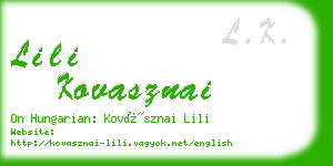 lili kovasznai business card